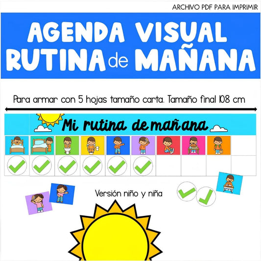 Agenda Visual - Mi rutina de la mañana ⏰
